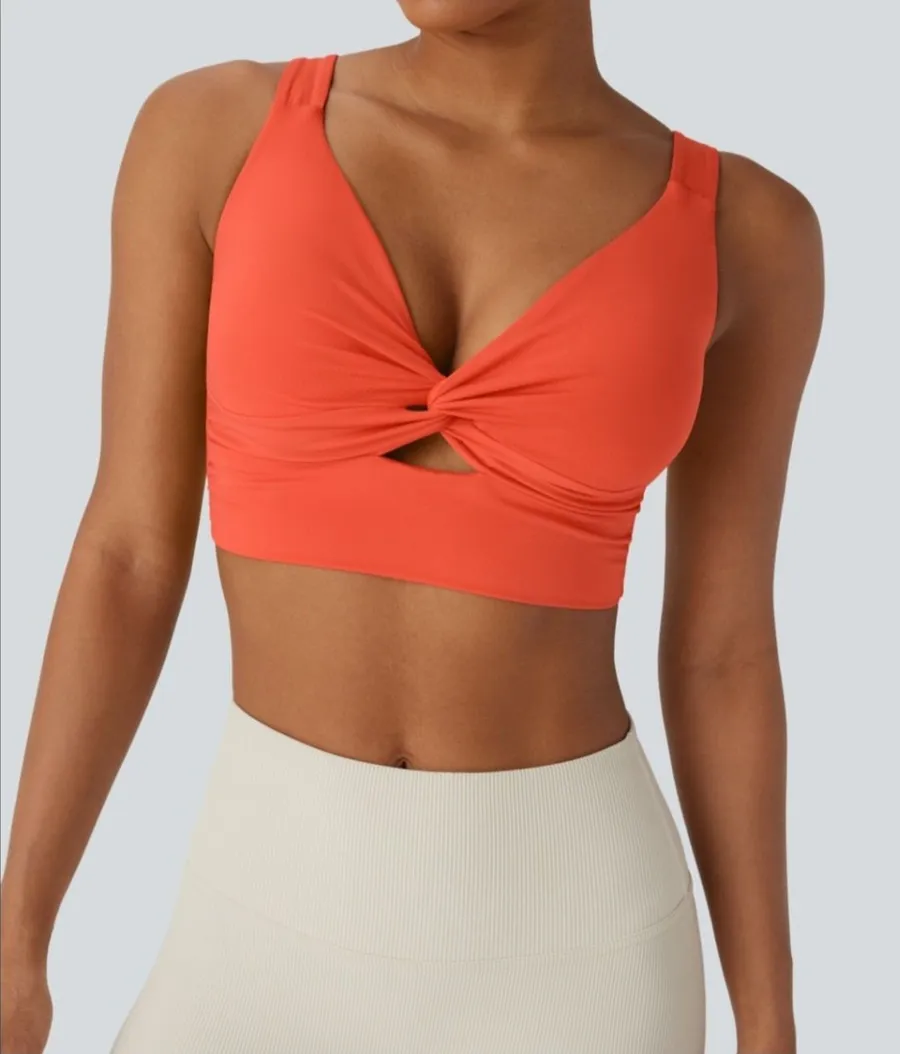 NEW Halara SoftlyZero Orange Sports Bra XL NWT