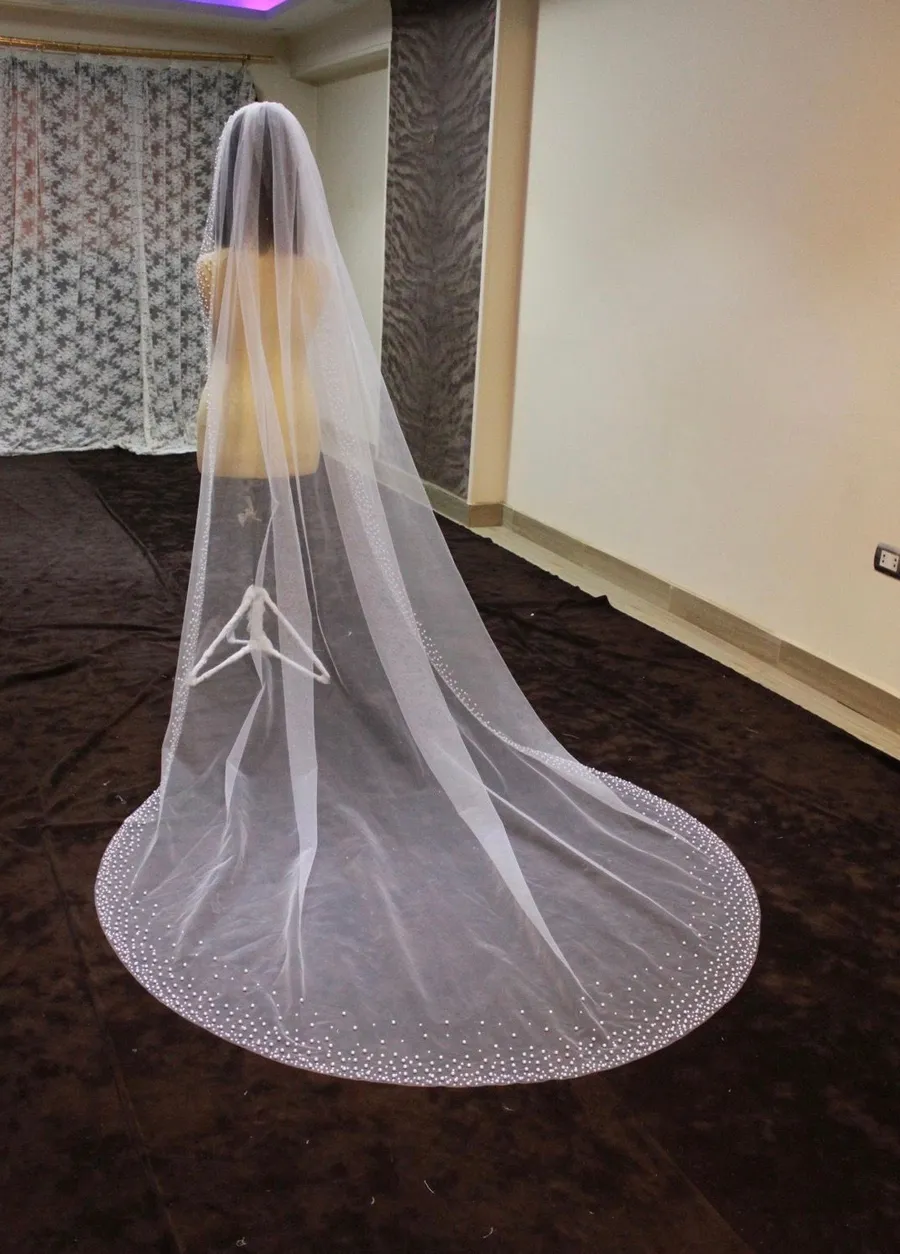 Pearl Wedding Veil Etsy
