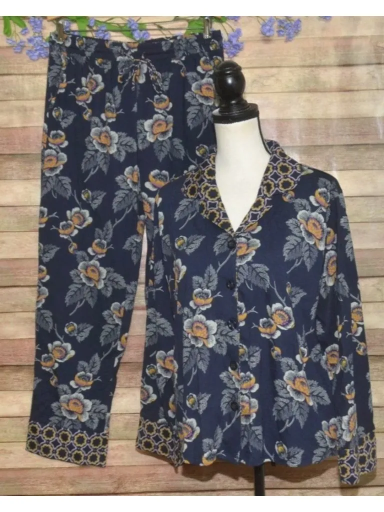 Vera Bradley Womens 2-Piece Cotton Pajama Set Floral Iconic Print Size M NWOT