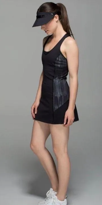 Lululemon Ace Dress Tennis Size Scratch Match Black Multi Mesh Size 4 Cut Out