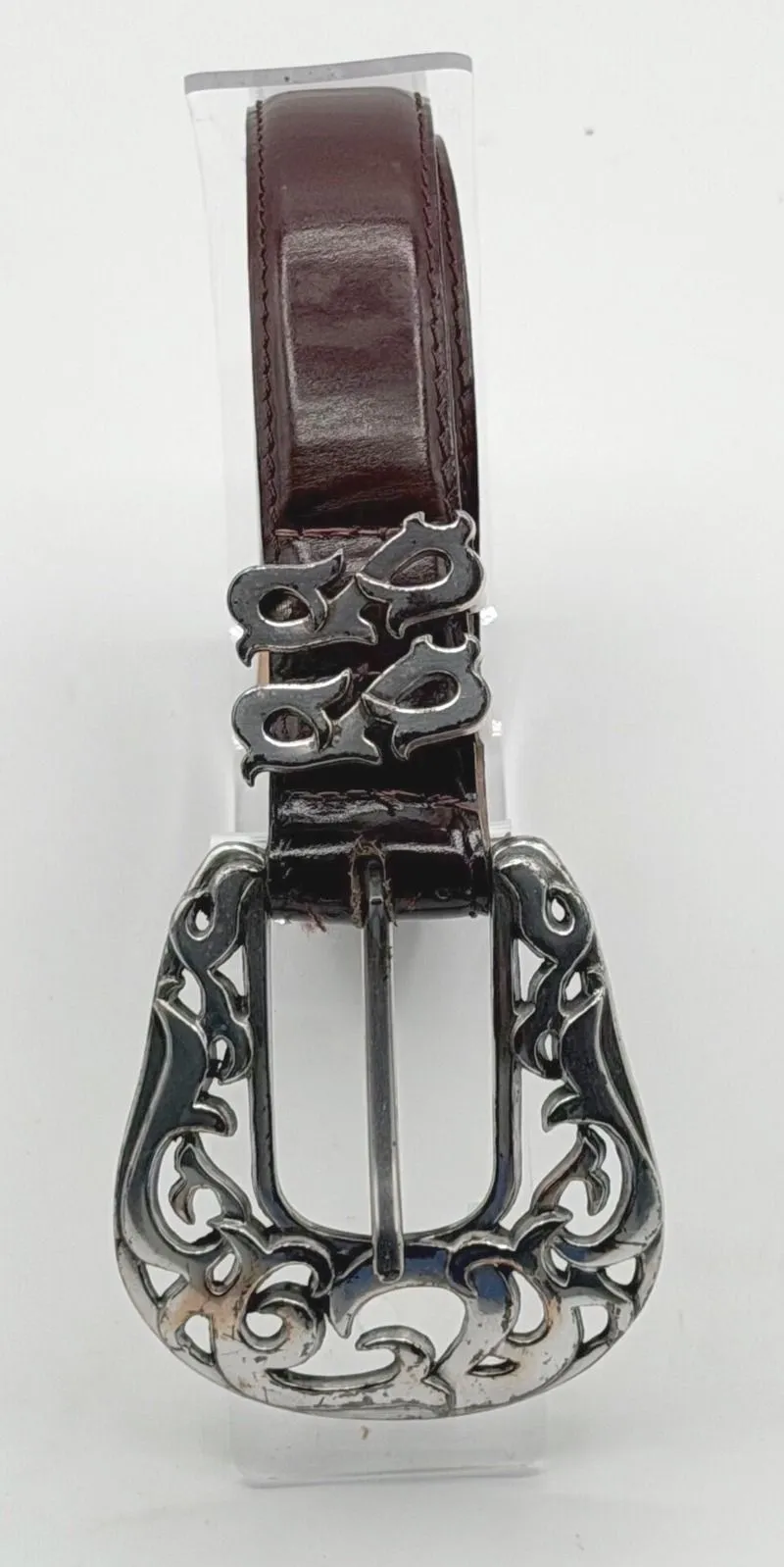 Barse Santa Rosa Brown Leather Belt Filigree Buckle M USA Western Rustic Boho Size M