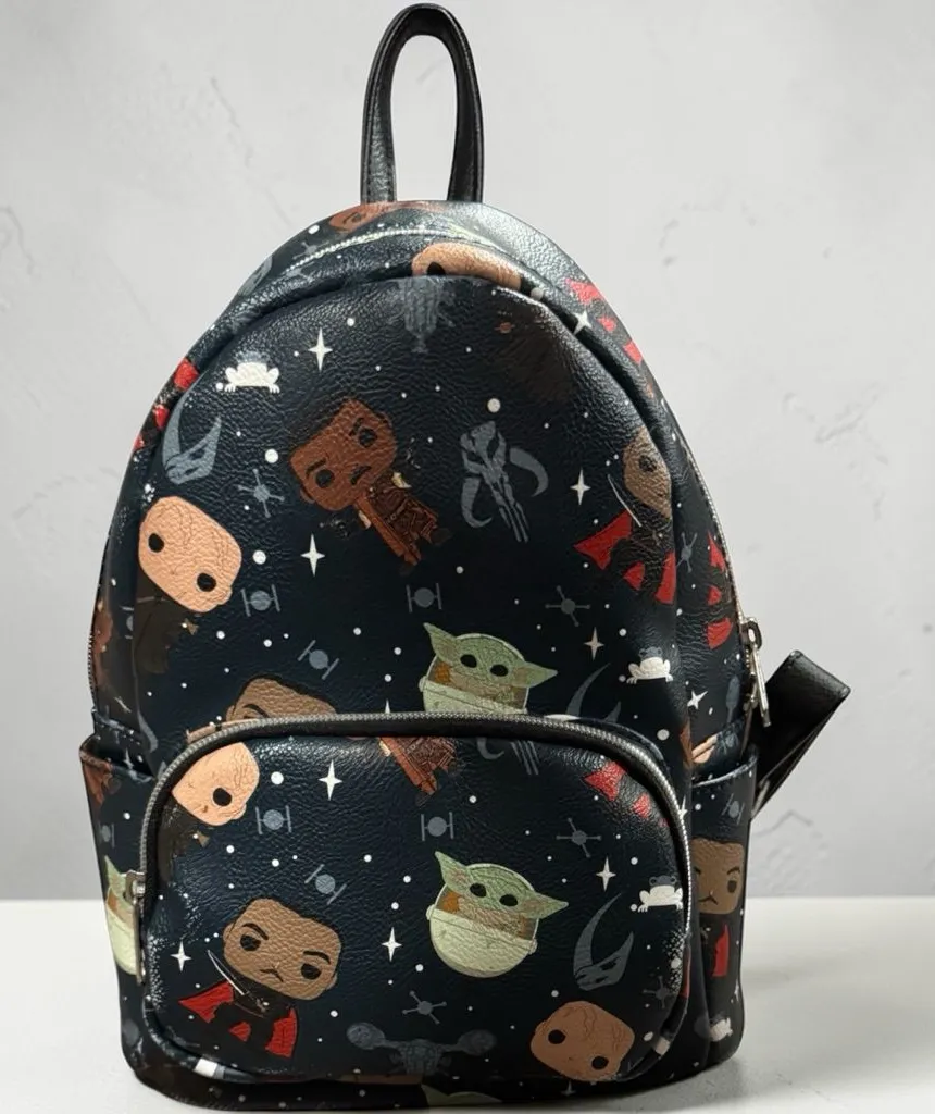 Black Star Wars Character Print Mini Backpack by