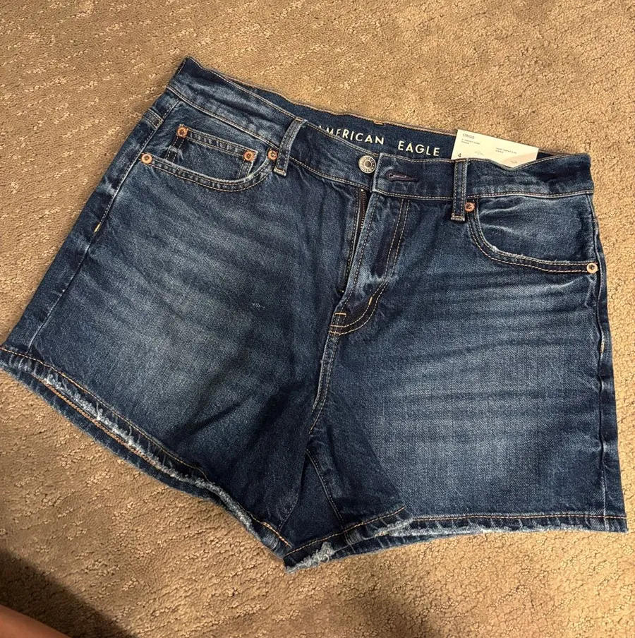 American Eagle Outfitters Dark Blue Denim Cutoff Shorts