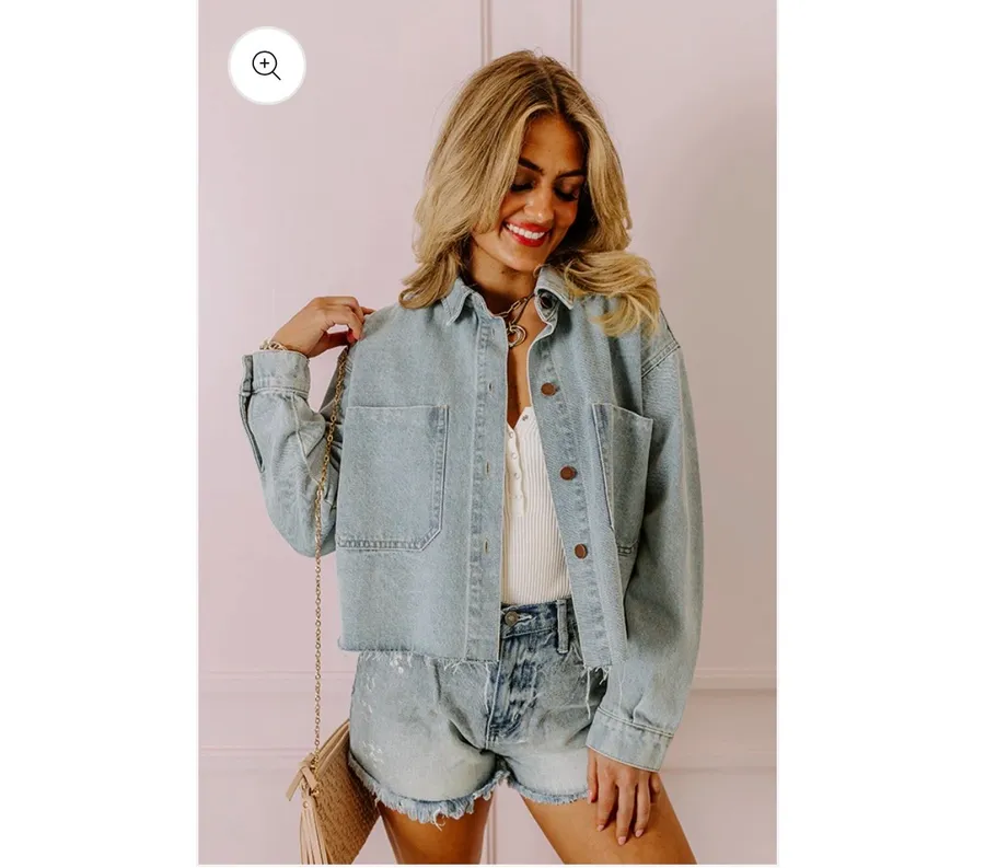 NWT Impressions Light Blue Cropped Denim Jacket