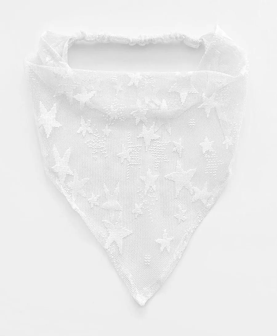 White Star Mesh Sheer Triangle Headband