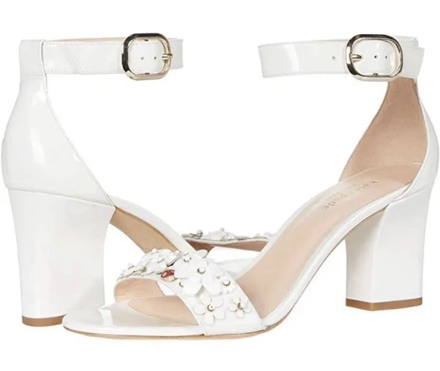 Kate Spade Paradisi Heeled Pump Dress Sandals Size 8.5 NIB in Optic White!