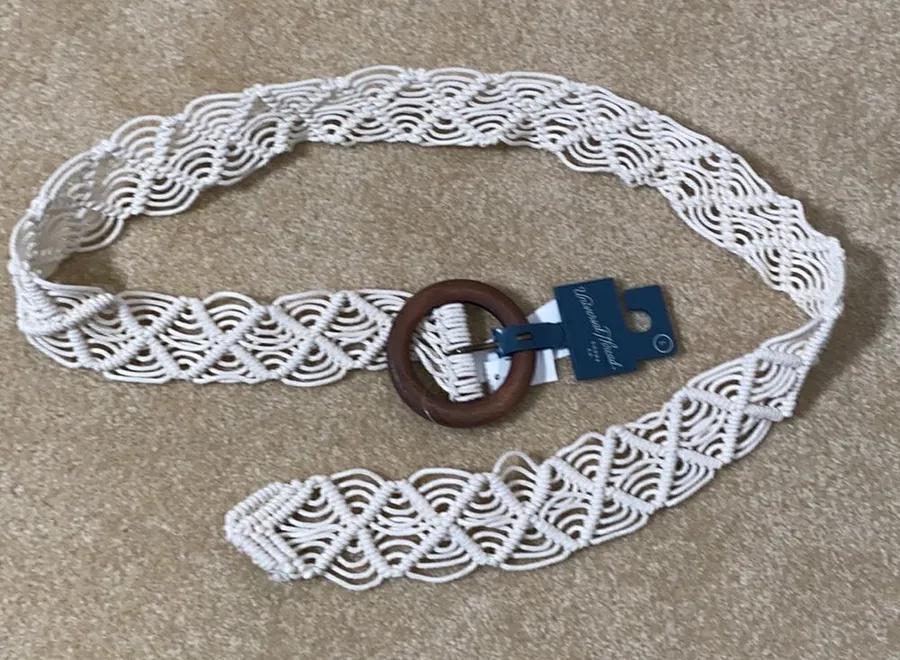 Women’s Belt 100% Woven Cotton Body Large NWT