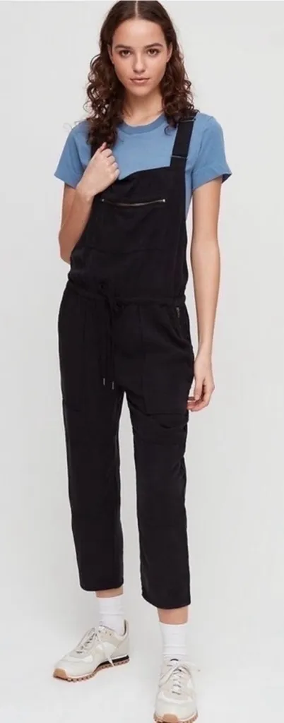 Aritzia Wilfred Free Valletta Overalls XS Black Drapey Twill Workwear