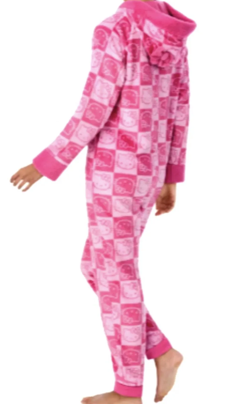 Hello Kitty Sanrio Plush Fleece Onesie Pajamas
