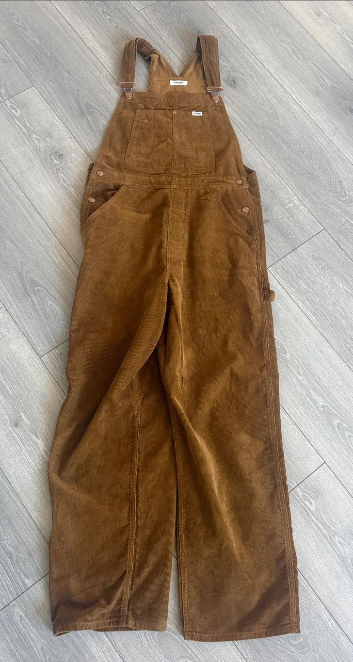Wrangler Brown Corduroy Jumpsuit Overalls