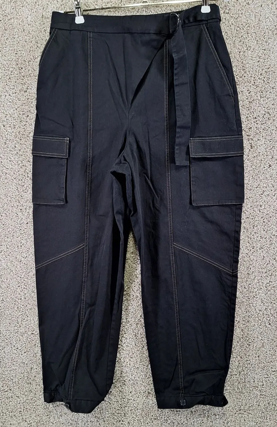 The Drop Cargo Pants Womens L (Fits W31xL26) Black Karenbritchick Utility Size L
