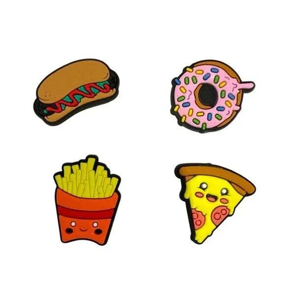 Retro Snack Food Crocs Charms 4 piece Set