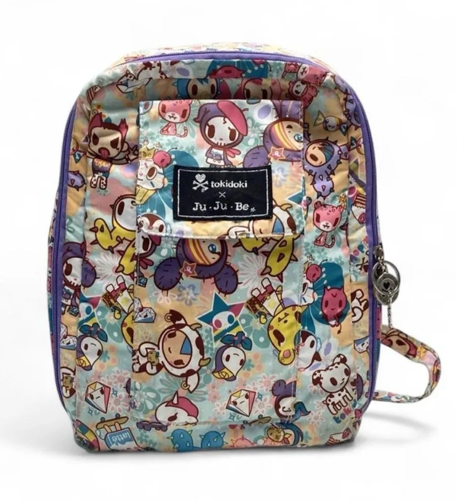 Rare Tokidoki x JuJuBe Iconic MiniBe Backpack Kawaii Discontinued 2014 Print Pink