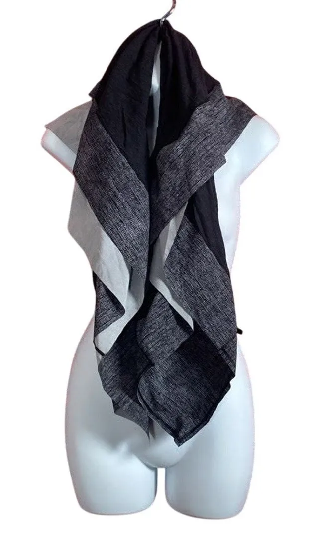 Lululemon Y2K Packable Reversible Scarf Wrap Heathered Gray Black Retro Travel