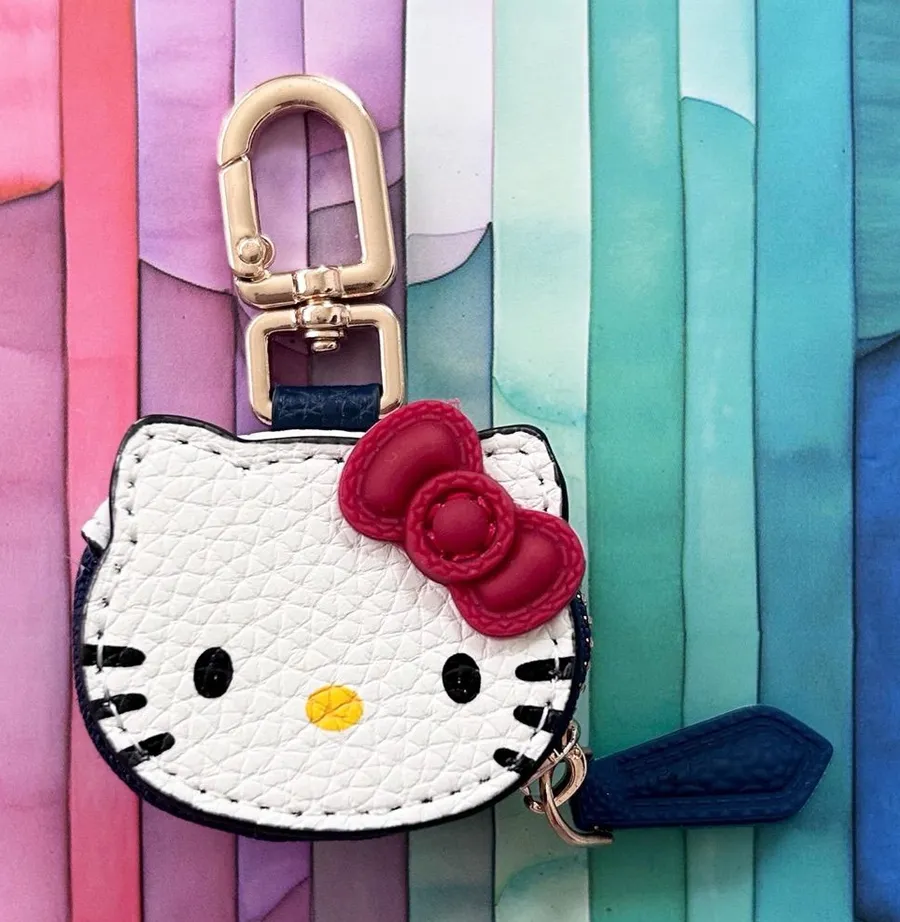 Hello Kitty Purse Bag Charm Keychain Sanrio Kawaii Coin AirTag AirPods