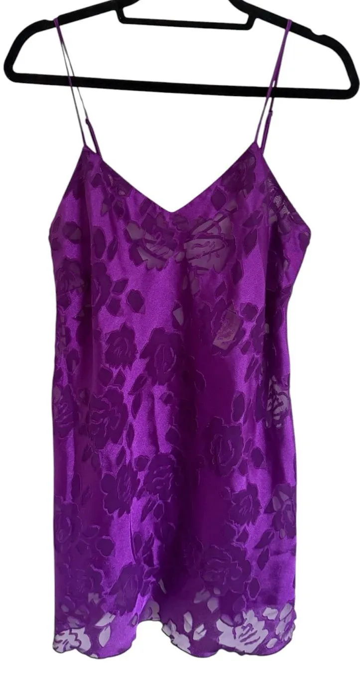 Victoria Secret Gold Label y2k Purple Burnout Satin Slip Dress