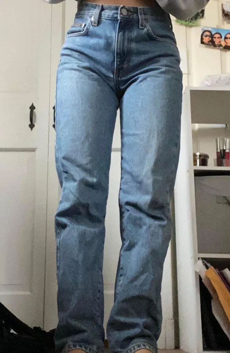 vintage straight leg light wash jeans