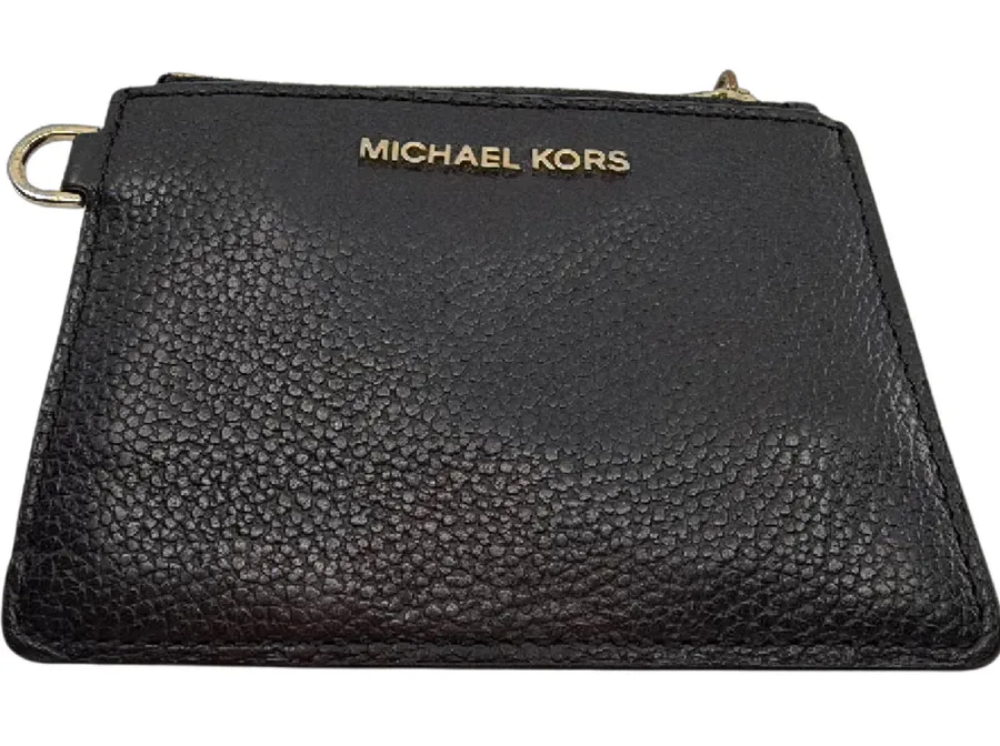 Michael Kors Black Pebbled Leather Card Case