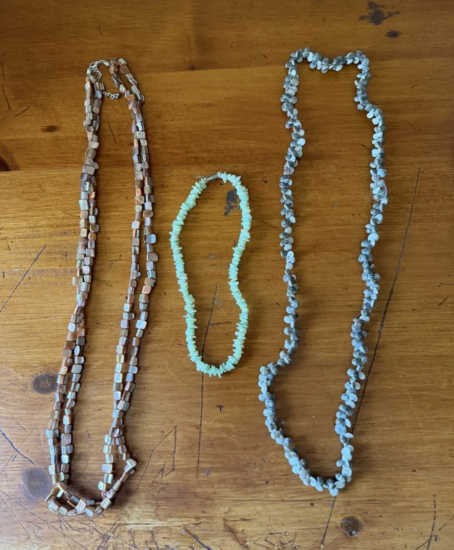 Boho Gemstone Chip Necklace Lot Earth Tone Stone Layering Jewelry Bundle of 3