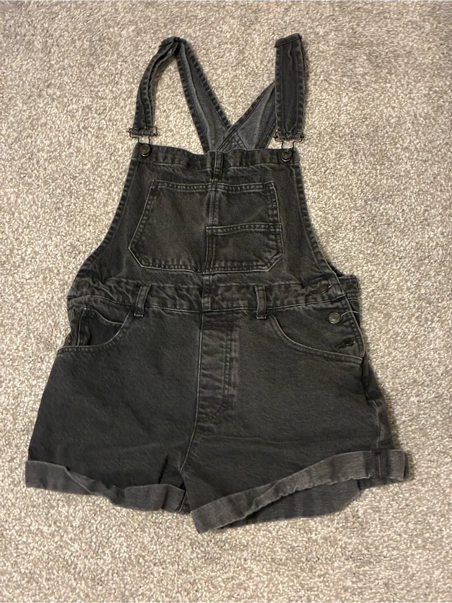 We The Free Black Denim overalls