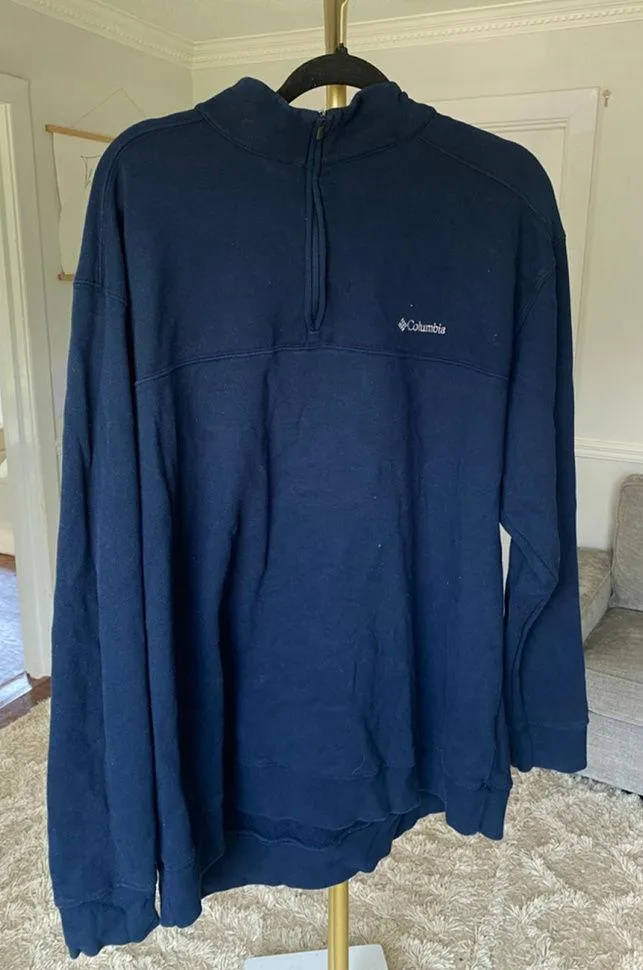 Columbia Zip Fleece Pullover XXL Outdoor Hiking Casual Granola Winter Athleisure
