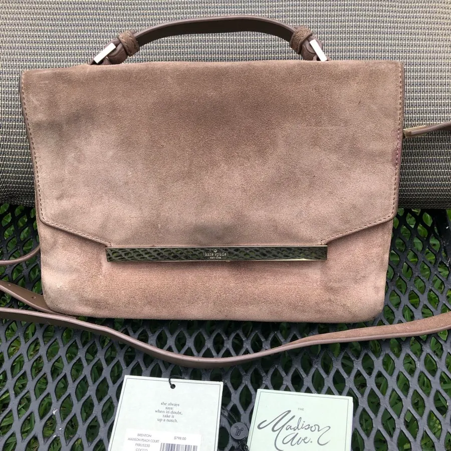 Brenton Madison Avenue Peach Court Tan Cross Body Purse