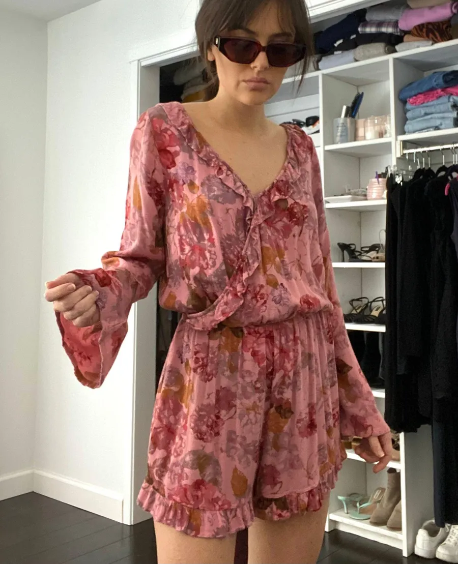. Floral Wrap Romper