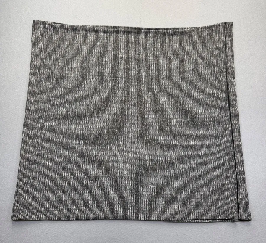 Lululemon Gray Heathered Knit Neck Warmer Gaiter Reflective Snap Button
