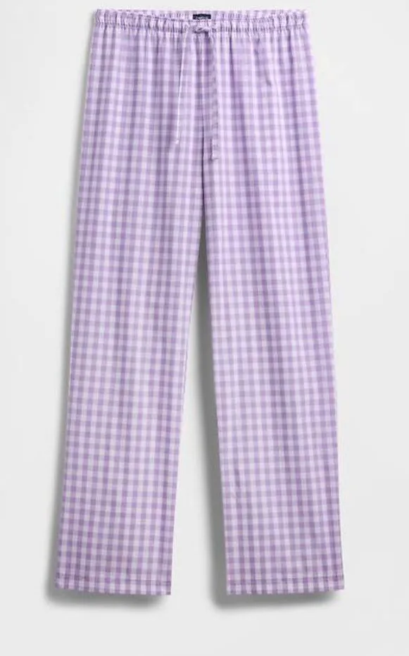 Gap Body Purple Gingham Plaid Poplin Cotton Pajama Pants Size Medium NWT