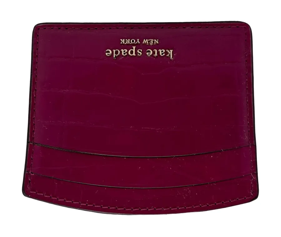 KATE SPADE New York Sylvia Croc-Embossed Card holder