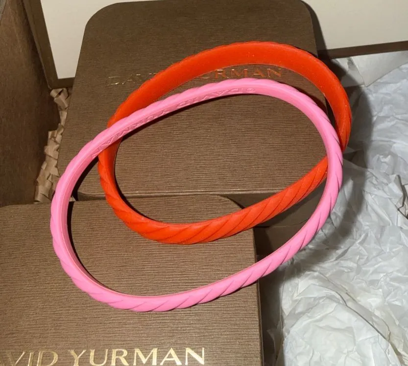 David Yurman Pink and Coral Cable Bracelets plus Inclusions