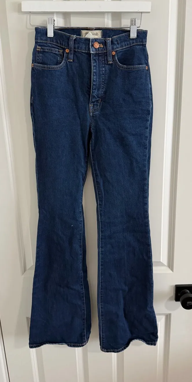 Madewell Dark Blue High-Rise Flare Jeans
