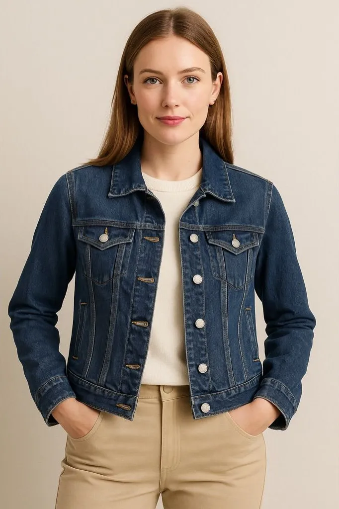 💙 J.Crew Classic Dark‎ Wash Denim Jean Jacket XS 🧵