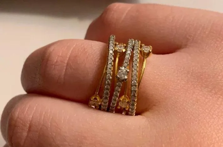 π₯$2π₯ Crystal Ring Gold