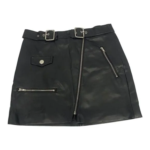 Forever 21 Women's Faux Black Leather Mini Skirt Size Small
