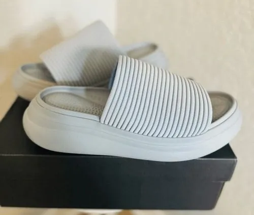 Rag & Bone Brixley Knit Slide Sandal, Gray/Blue, Size 10 (Euro 40), NWT