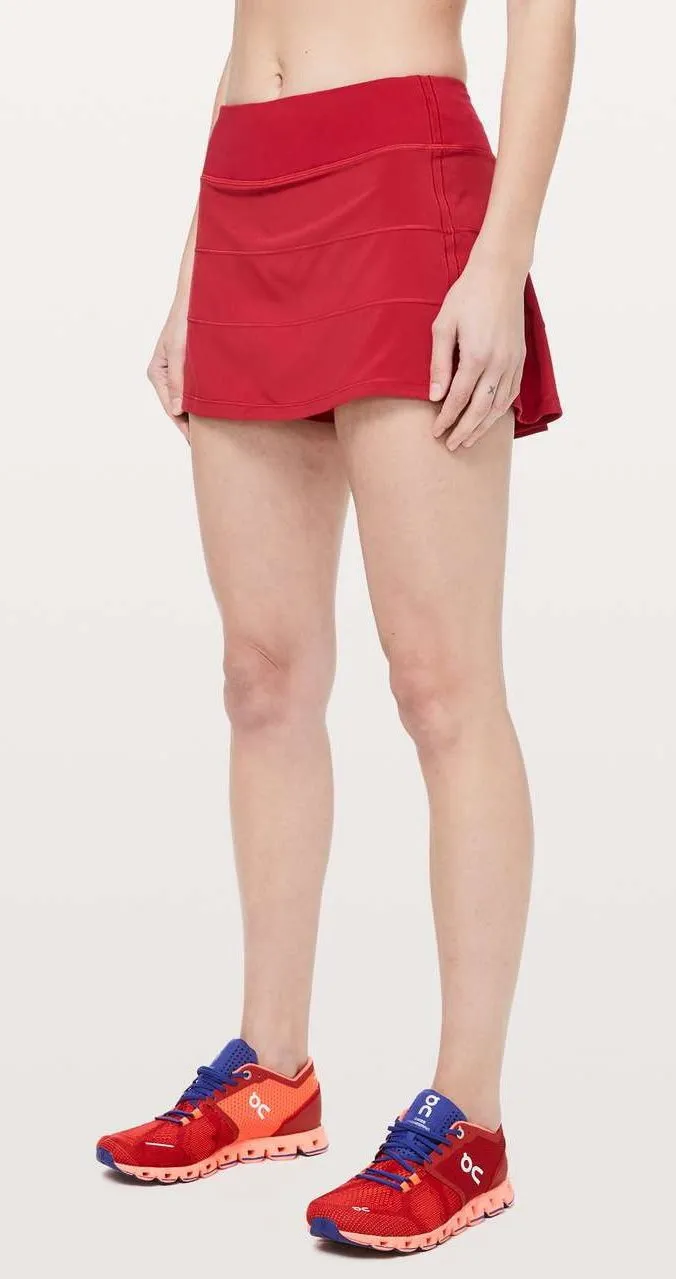 Lululemon Pace Rival Athletic Woman’s Red Pleated Activewear Skort Size 2