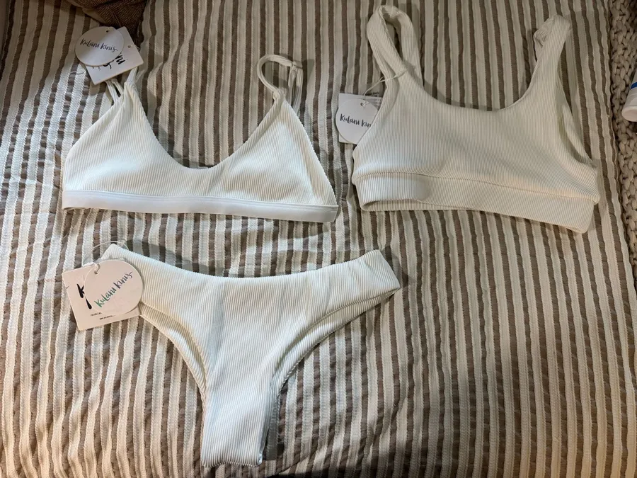 White kulani kini bikini set