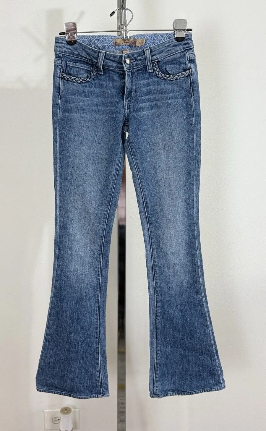 Paige Premium Denim Lou Lou Flare Jeans Light Blue Low Rise Women’s Size 24
