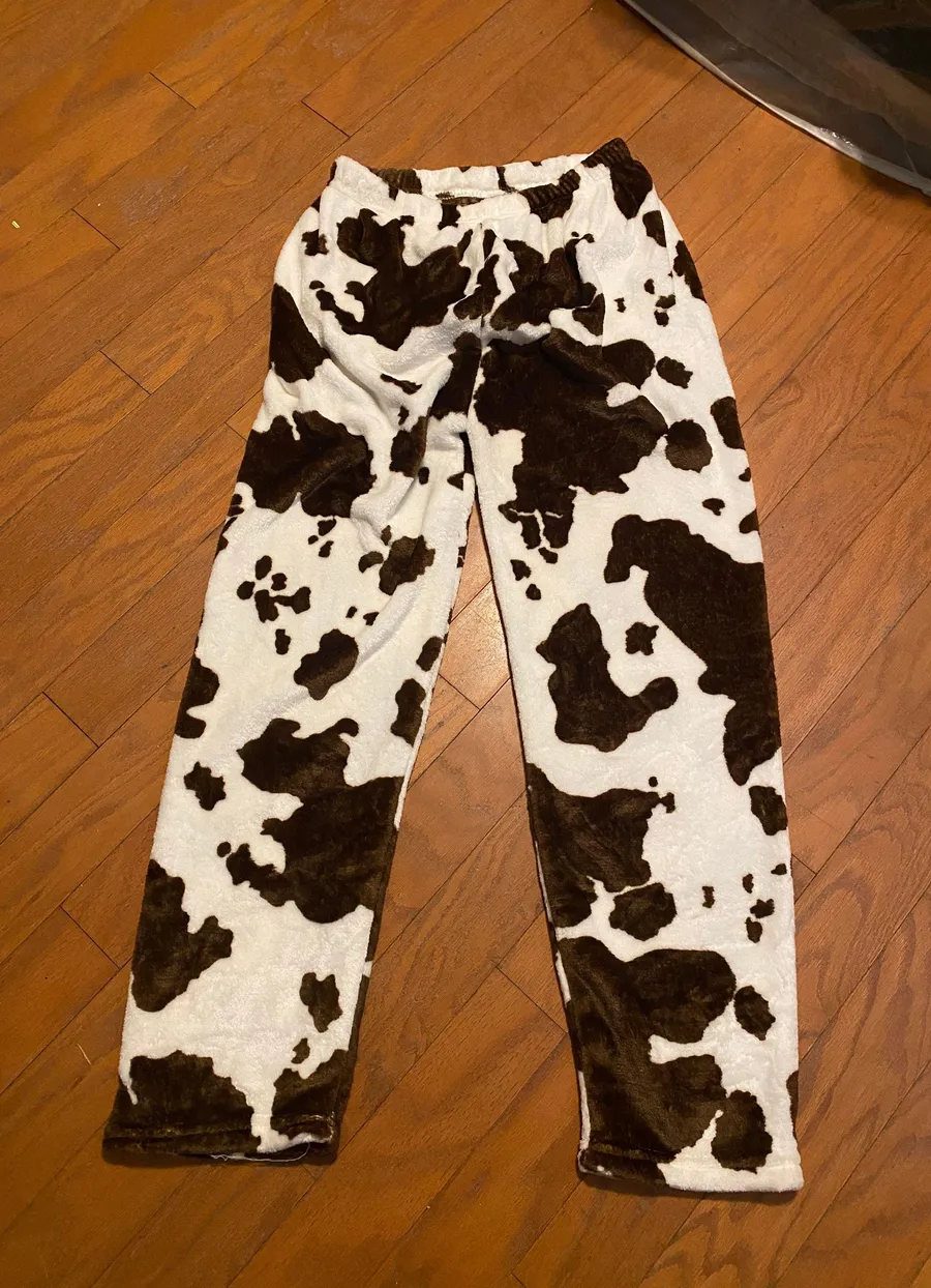 Cowprint Furry Pajamas Brown