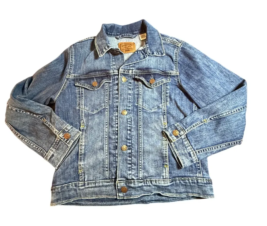 Signature by Levi Strauss Gold Women's M Denim Trucker Jacket Blue 59264