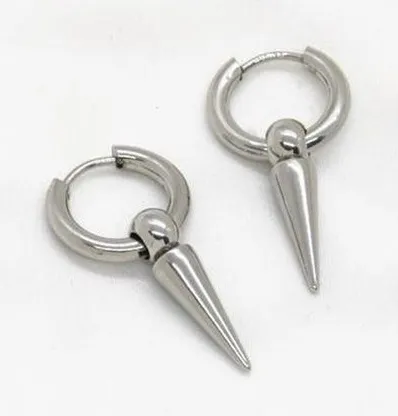 Silver Spike Hoop Earrings