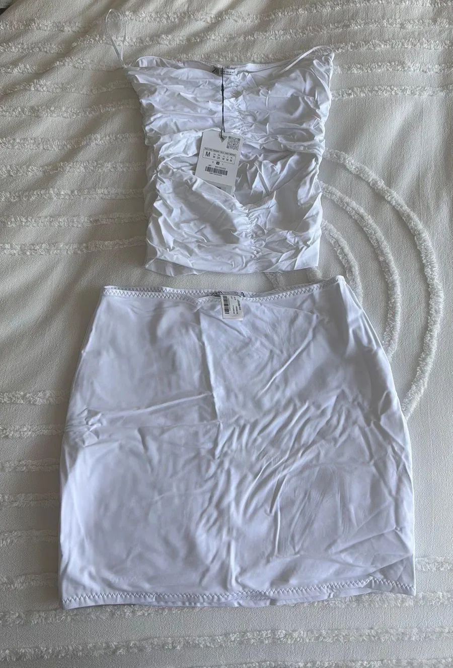 ZARA White Two Piece Set Size M