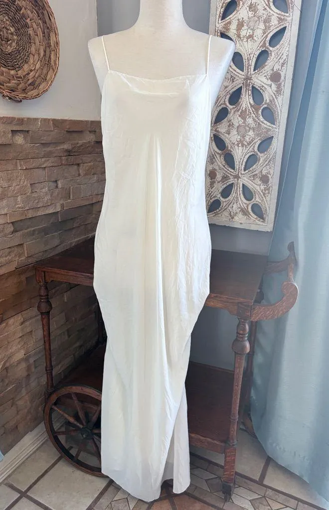 Elegant White Chemise Slip Size M