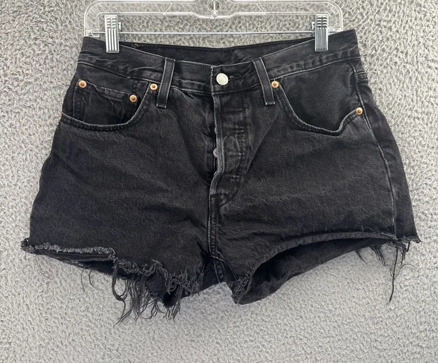 Levi's 501 Original Fit High Rise Denim Jean Shorts 2.5" Festival Women's 28
