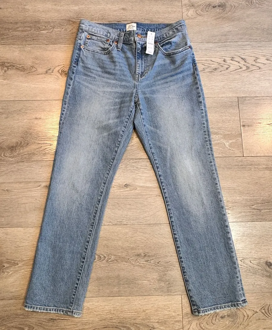 NWT J. Crew Slim Boyfriend Jeans Size 26 Light Wash Denim Womens Casual Blue