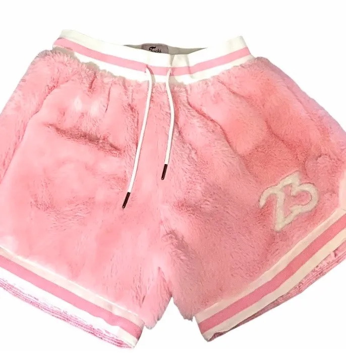 Tricki Softest Shorts On Earth Women’s Fluffy Mink Bubblegum Pink Shorts Size M