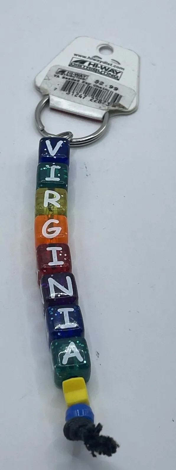 Colorful Plastic Cube Virginia Souvenir Backpack Clip or Key Chai