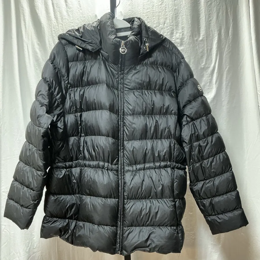 MICHAEL Michael Kors Women XXL Black Packable Down Puffer Coat Hooded