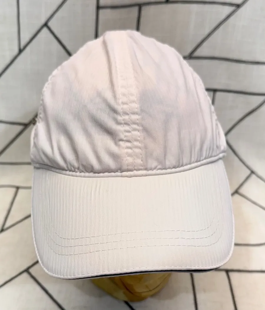 Lululemon Running Hat O/S White Side Zip Pocket Adjustable Strap Cap